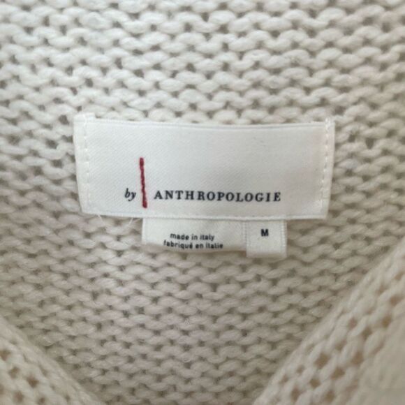 Anthropologie Ivory Blended Long Sleeve Cowl-Neck Pullover Sweater Size Medium - Picture 3 of 7